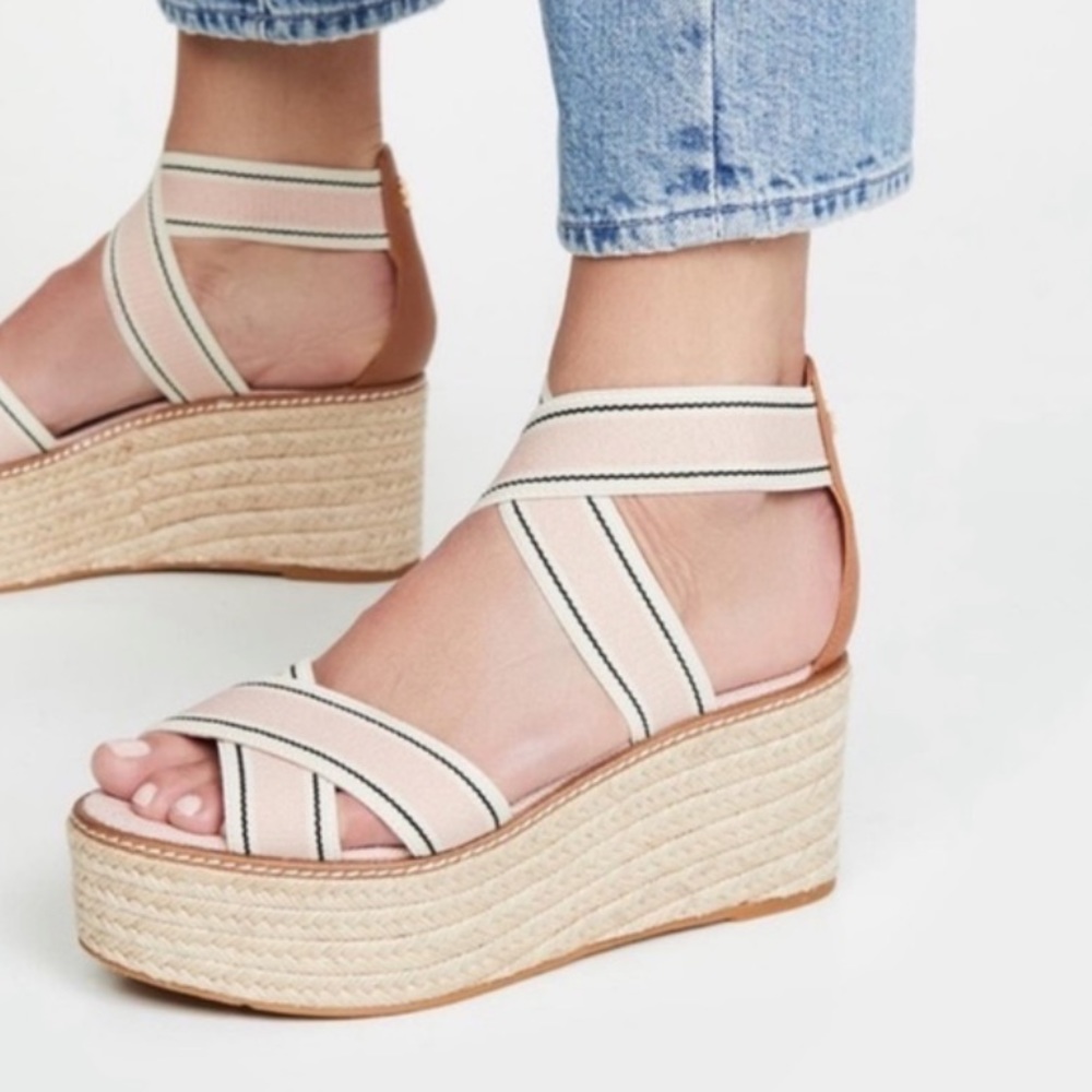 Tory Burch Freida Espadrille Wedge Pink 9